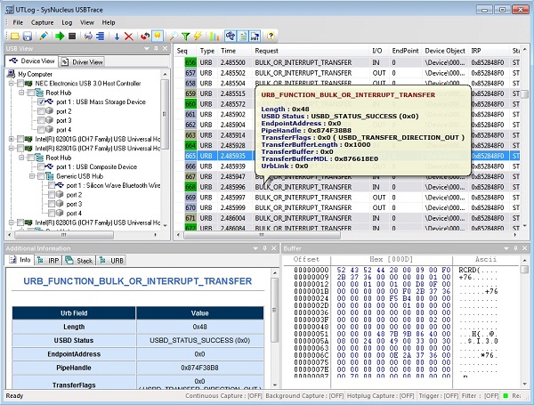 USBTrace - A professional USB protocol analyzer