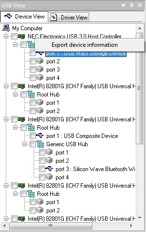 Export Device Information